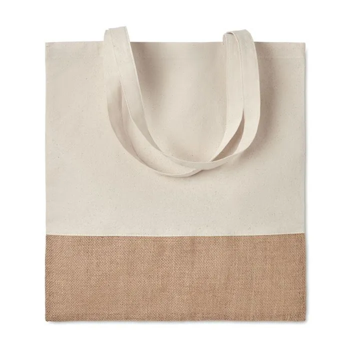 INDIA TOTE / kokvilna + džuta / 160 g / balts