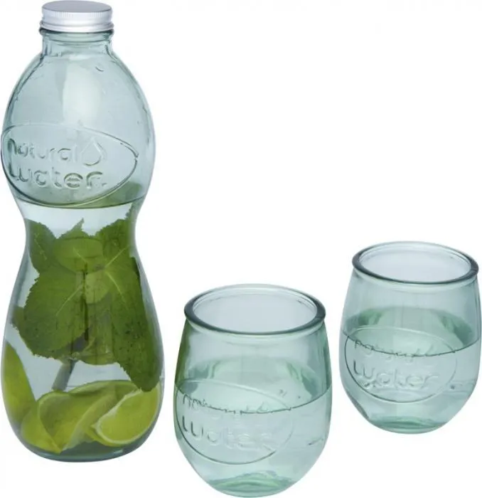 BRISA / ŪDENS PUDELE UN 2 GLĀZES NO PĀRSTRĀDĀTA STIKLA / 1000 ML + 2 X 400 ML / DĀVANU KASTĒ / PF11313201