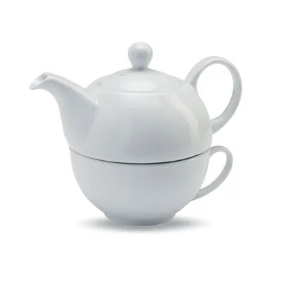 TEA TIME / KRŪZĪTE AR KANNIŅU / 400 ML / KERAMIKA / BALTĀ KRĀSĀ