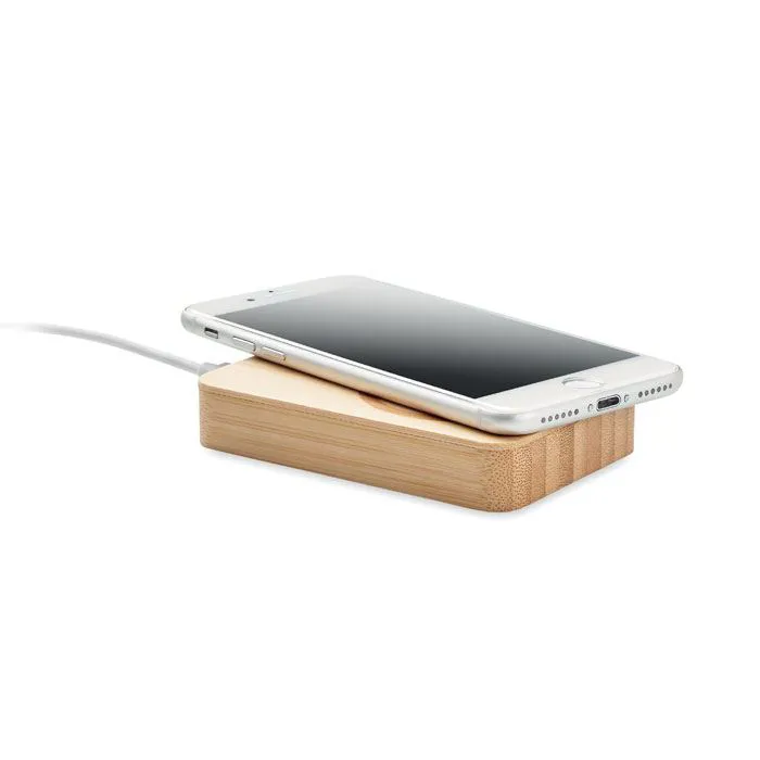 MAGNĒTISKS BEZVADU LĀDĒTĀJS + POVERBANKA 4000 mah / AR BAMBUSA KORPUSU 