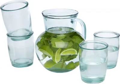TERRAZA / 2,3 L KARAFE UN 4 GLĀZES 230 ML NO OTRREIZ PĀRSTRĀDĀTA STIKLA