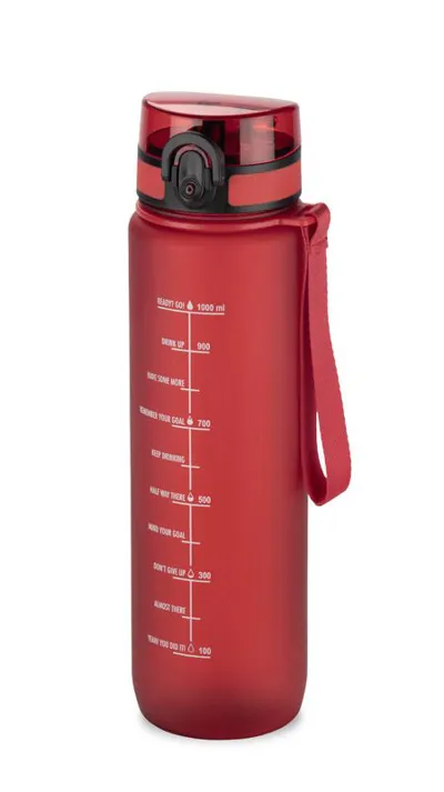 PLASMTASAS ŪDENS PUDELE ''MOTIVA'' AR MOTIVĒJOŠU TEKSTU ANGĻU VALODĀ / 1000 ML / 5 KRĀSĀS