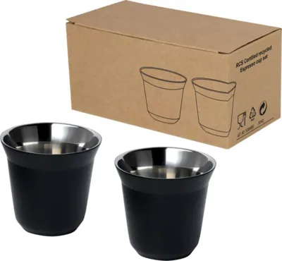 NERŪSĒJOŠĀ TĒRAUDA ESPRESSO TASĪŠU KOMPLEKTS ''DUO'' / 80 ML