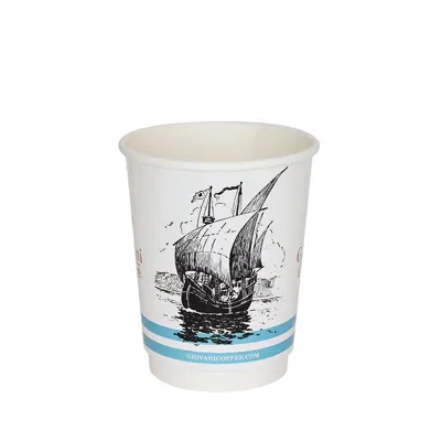 100% BIO PAPĪRA TERMOKRŪZES, KAS SADALĀS VIDĒ / AR APDRUKU / DIVU SLĀŅU / 300-350 ML / 12 oz / KPI-300TW-BIO
