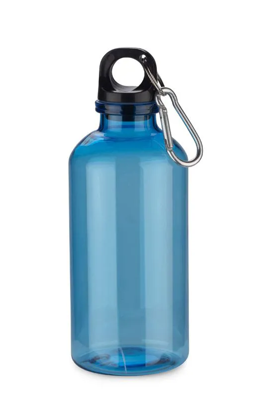 RPET PLASTMASAS ŪDENS PUDELE ''TINKA'' / 400 ML / 3 KRĀSĀS / AR KARABĪNI ĒRTAI PIESTIPRINĀŠANAI / BC16230