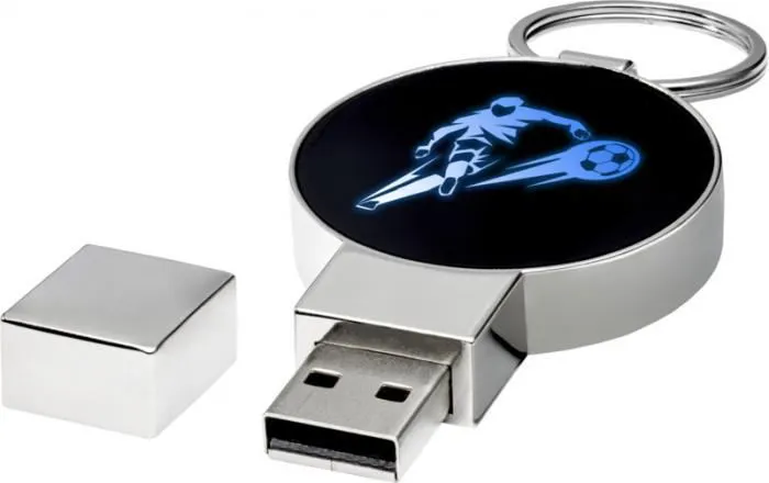 LIGHT-UP ROUND USB ATMIŅA / 1 - 64 GB / AR GAISMIŅU GRAVĒJUMA VIETĀ / PF1Z483