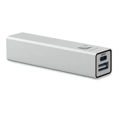 POVER BANKA ''POWERALUC'' NO PĀRSTRĀDĀTA ALUMĪNIJA / 2600 MAH / 2 KRĀSĀS
