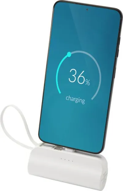 ALNAIR C TIPA LĀDĒTĀJS AR IEBŪVĒTU SALOKĀMU STATĪVU UN 2-IN-1 KABELI / 5000 MAH 10 W