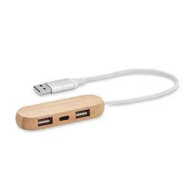 USB HUBS NO BAMBUSA AR 3 PORTIEM 