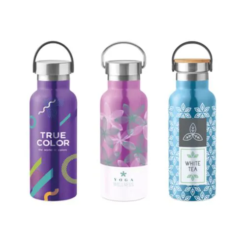 AR DUBULTAJĀM SIENĀM / NERŪSĒJOŠĀ TĒRAUDA PUDELE AR PILNKRĀSU APDRUKU / 750 ML