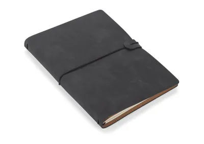 A5 PIEZĪMJU KLADE ''RETRO LITE'' AR EKO ĀDAS VĀKU / 2 KRĀSĀS / 80 LĪNIJU LAPAS