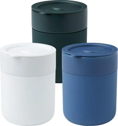 KERAMIKAS TERMOKRŪZE AR PLASTMASAS VĀKU ''JAVA'' / 330 ML / 4 KRĀSĀS