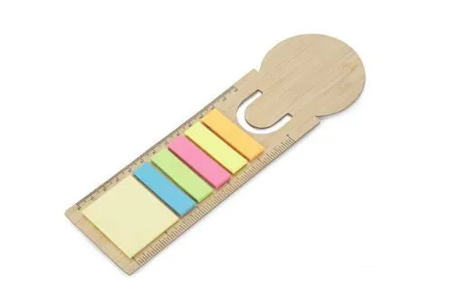 2IN1 BAMBUSA LINEĀLS UN GRĀMATZĪME ''BEMO'' / 13 CM / AR LĪMLAPIŅĀM / BC18201